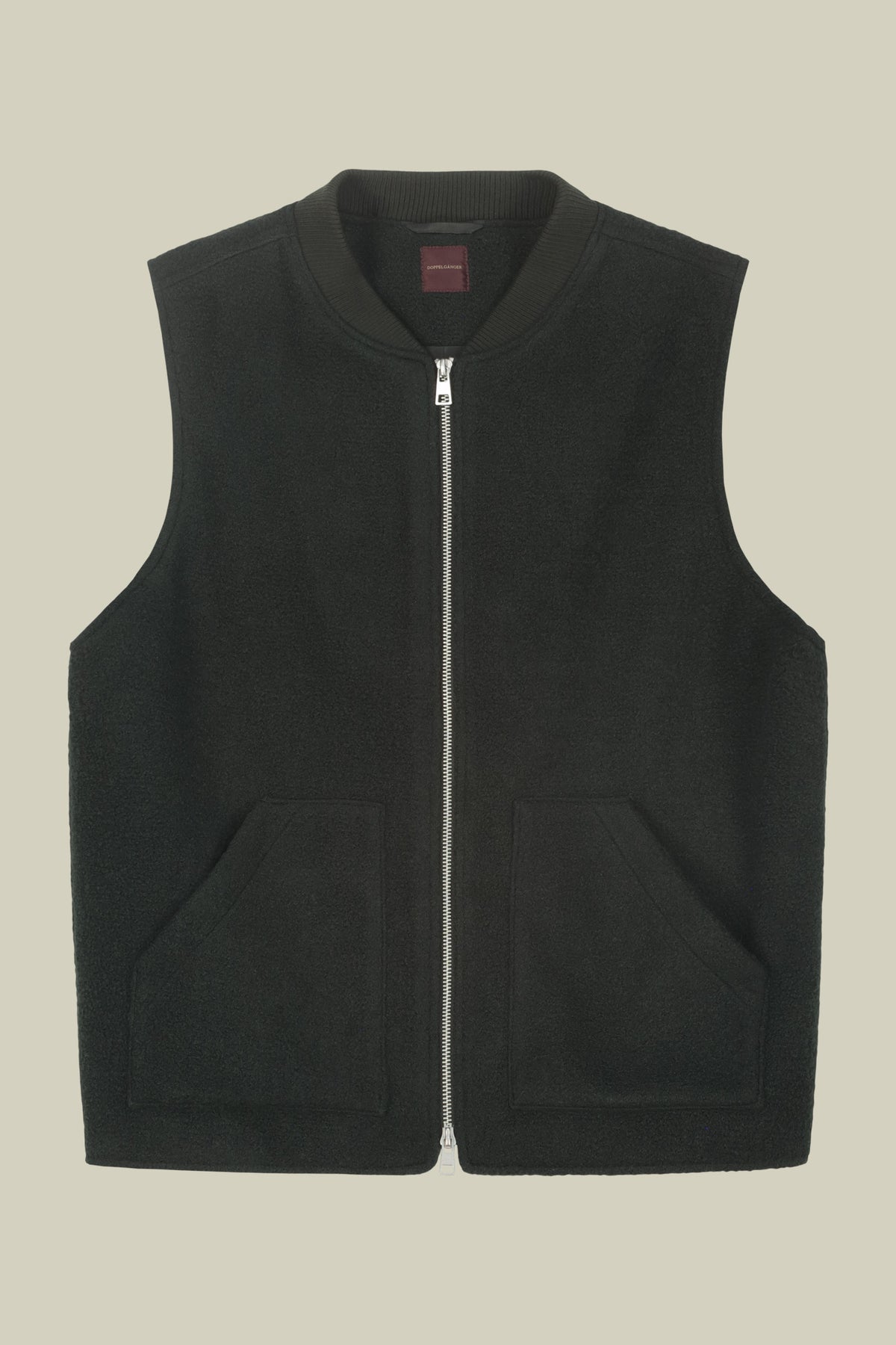 Sleeveless lightly padded men's jacket in boiled wool fabric regular fit
