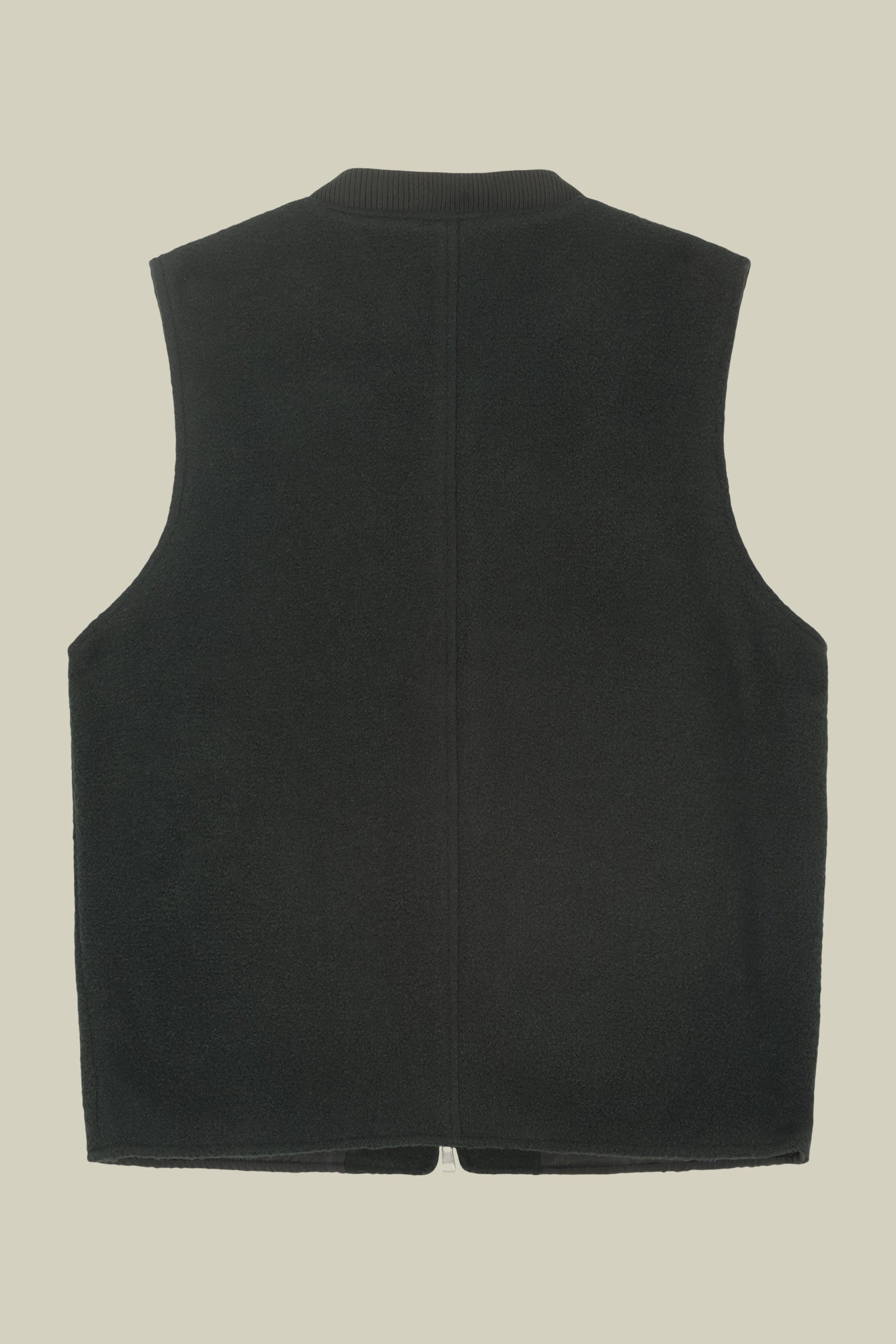 Sleeveless lightly padded men's jacket in boiled wool fabric regular fit