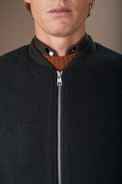 Sleeveless lightly padded men's jacket in boiled wool fabric regular fit