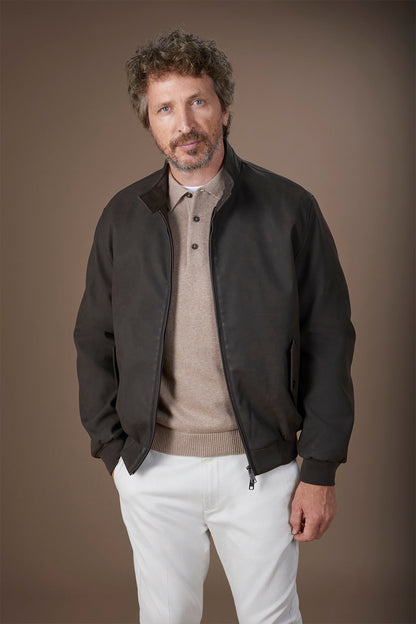 Men's faux leather jacket comfort fit