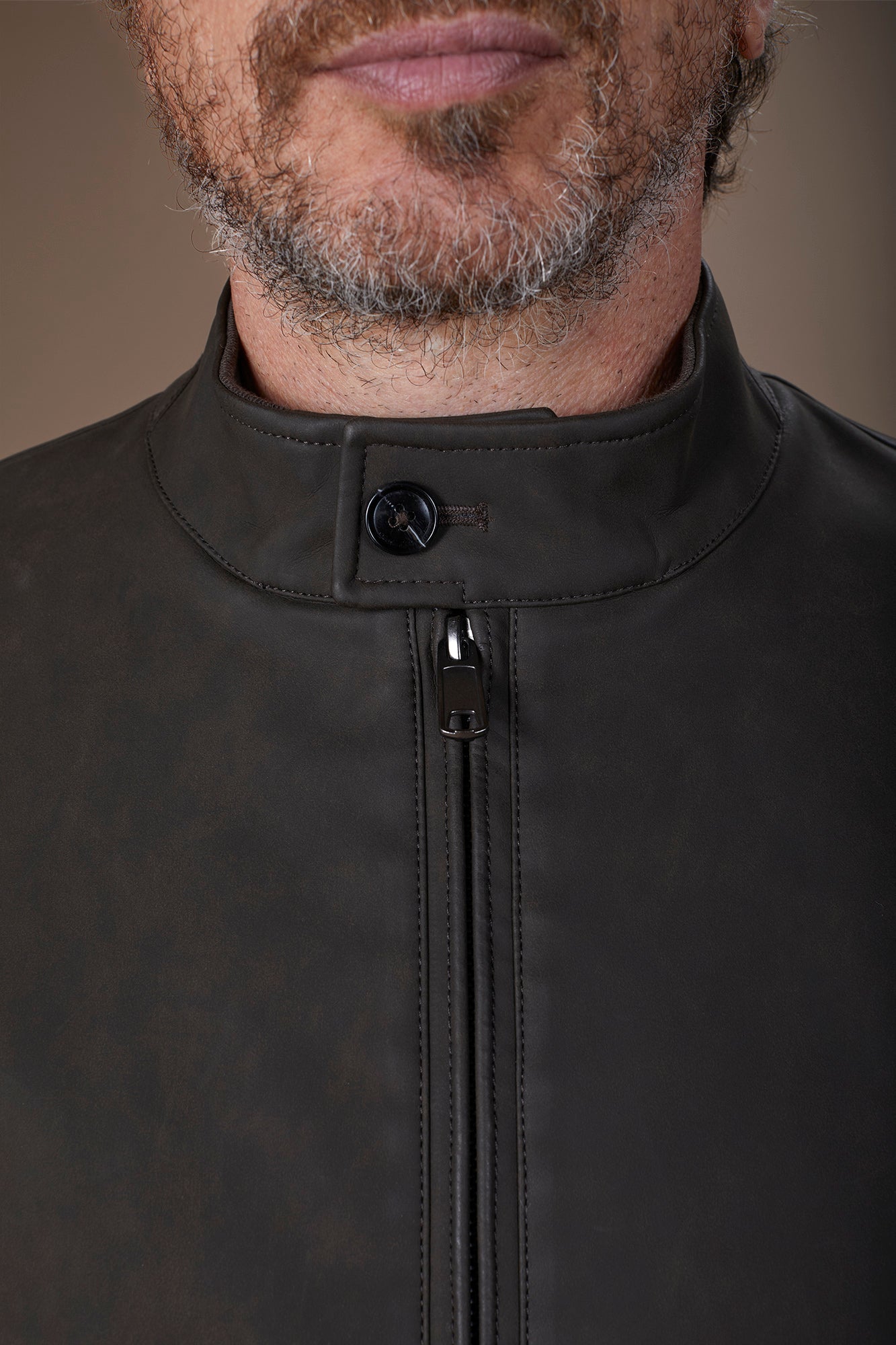 Men's faux leather jacket comfort fit