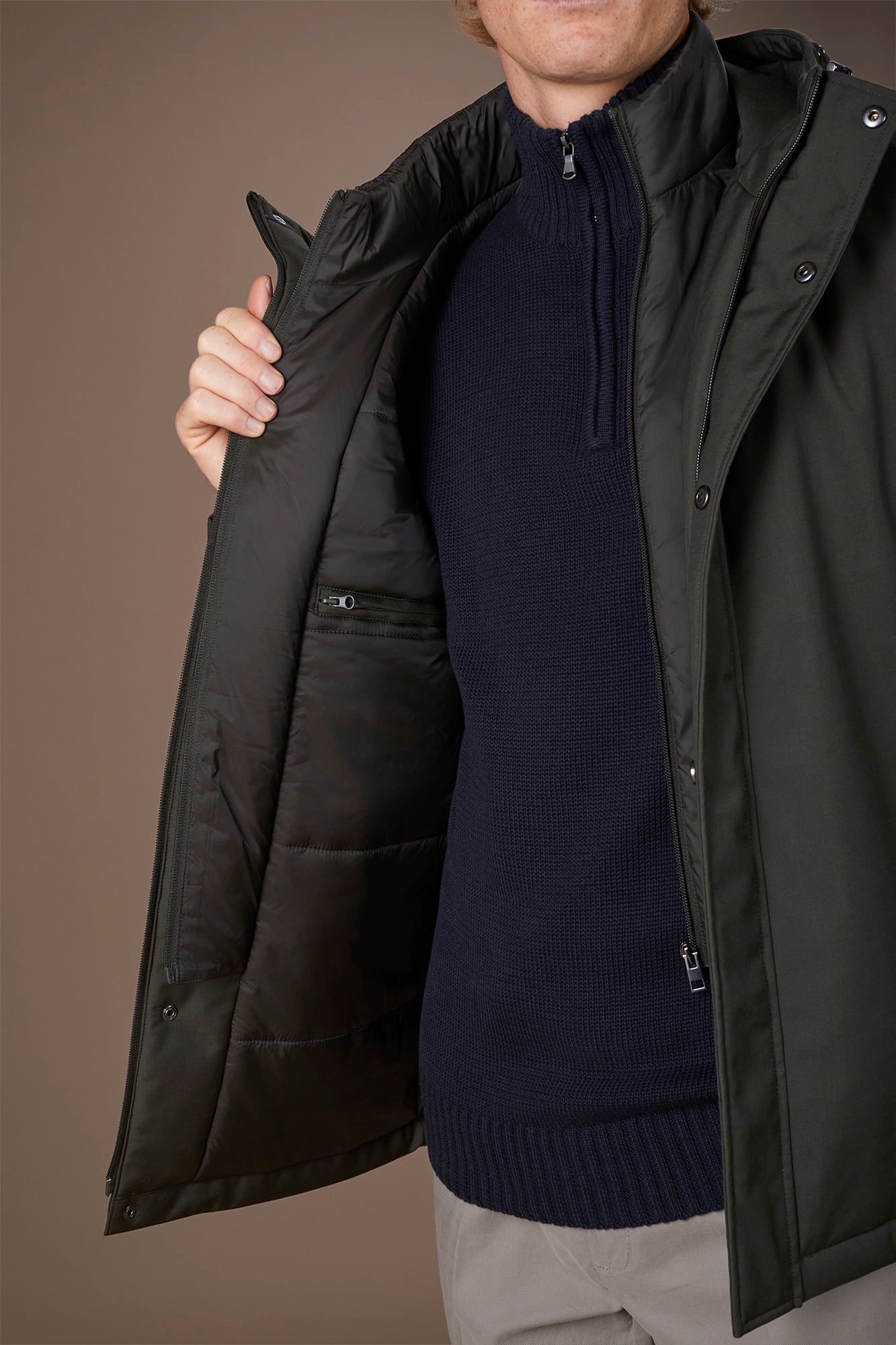 Men's faux leather jacket comfort fit