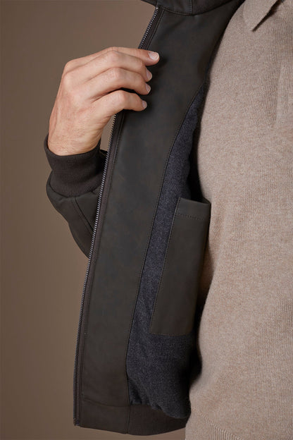 Men's faux leather jacket comfort fit