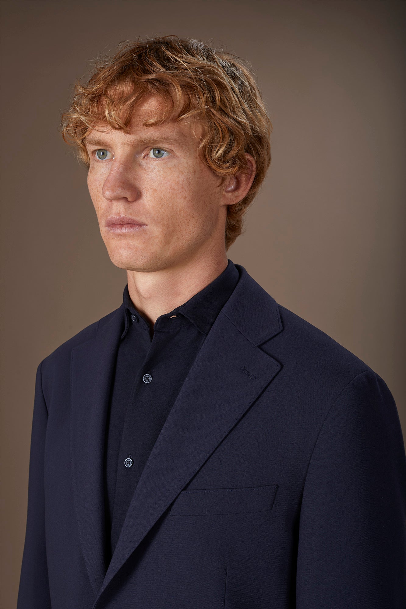 Unlined single-breasted men's jacket in regular fit jersey fabric