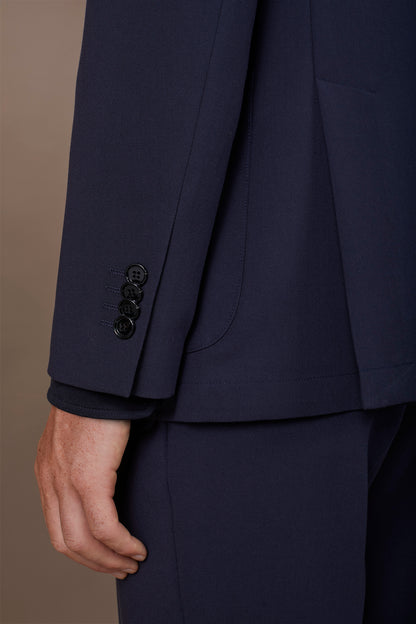 Unlined single-breasted men's jacket in regular fit jersey fabric