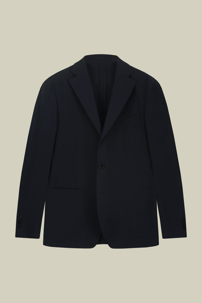 Unlined single-breasted men's jacket in regular fit jersey fabric