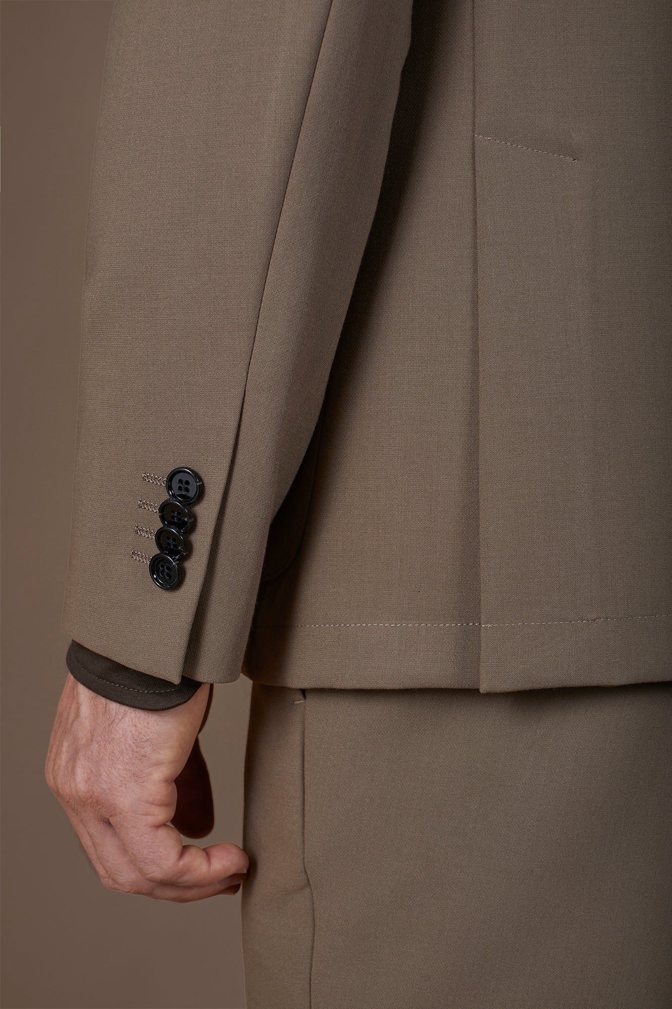 Unlined single-breasted men's jacket in regular fit jersey fabric
