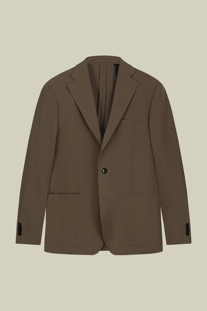 Unlined single-breasted men's jacket in regular fit jersey fabric