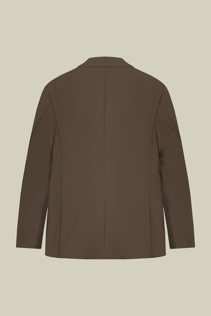 Unlined single-breasted men's jacket in regular fit jersey fabric