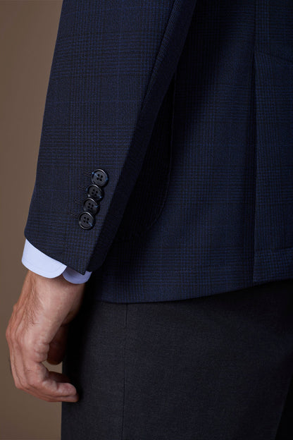 Men's semi-lined Prince of Wales jacket regular fit