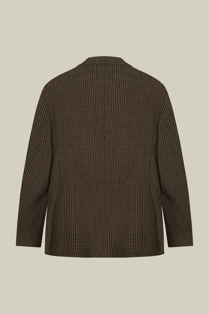 Men's semi-lined Prince of Wales jacket regular fit