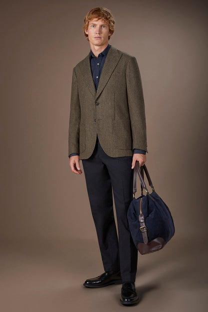 Men's semi-lined Prince of Wales jacket regular fit