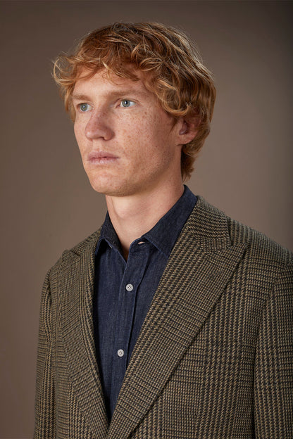 Men's semi-lined Prince of Wales jacket regular fit