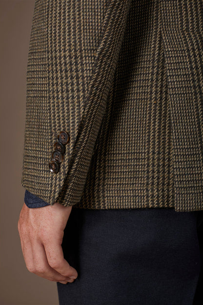 Men's semi-lined Prince of Wales jacket regular fit