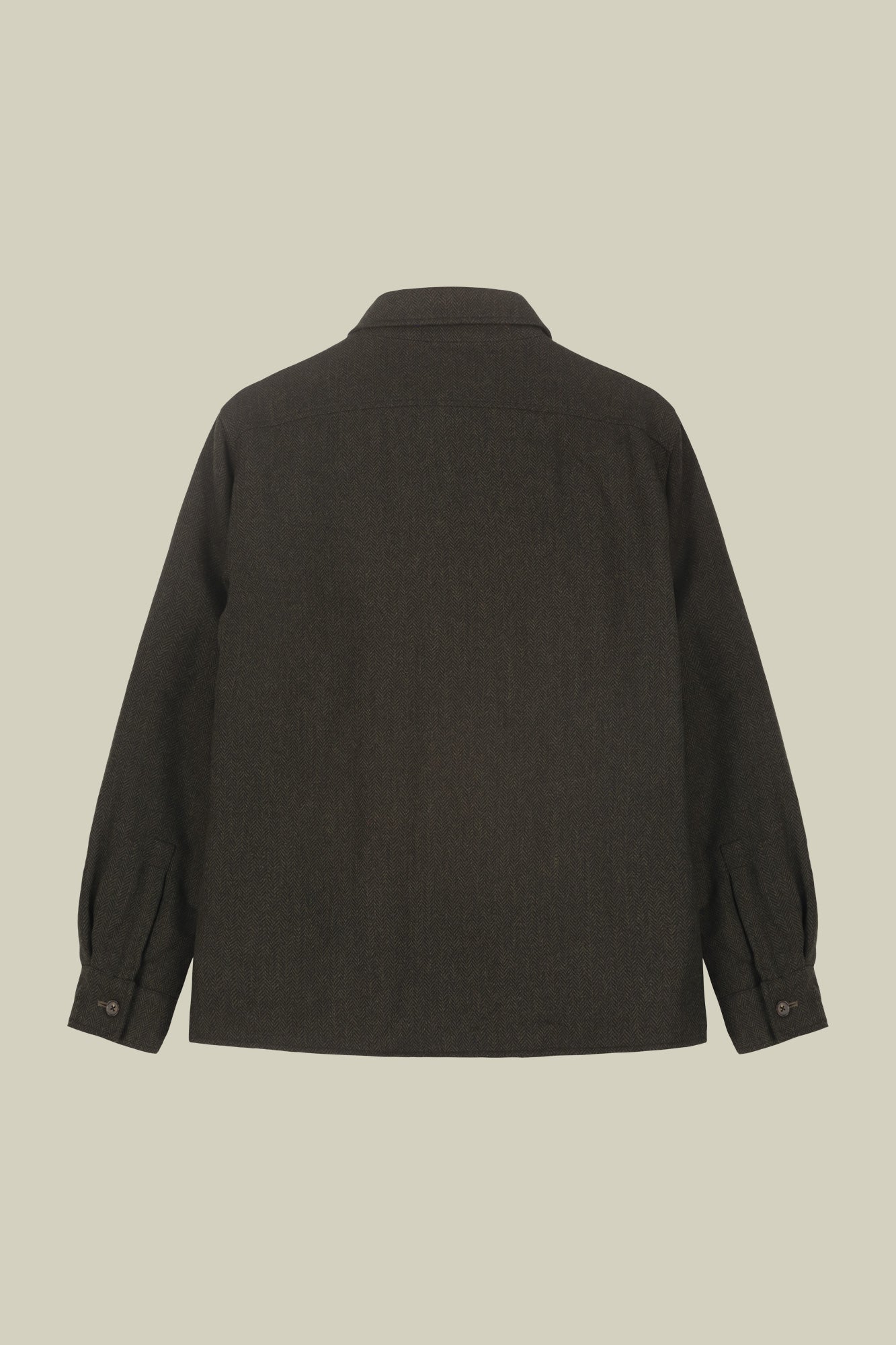 Men's regular fit overshirt in herringbone wool blend fabric