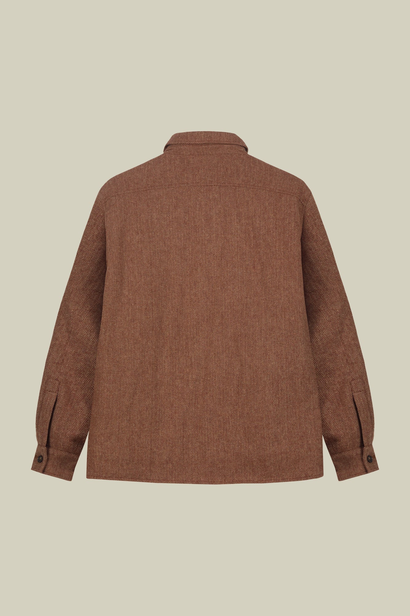 Men's regular fit overshirt in herringbone wool blend fabric