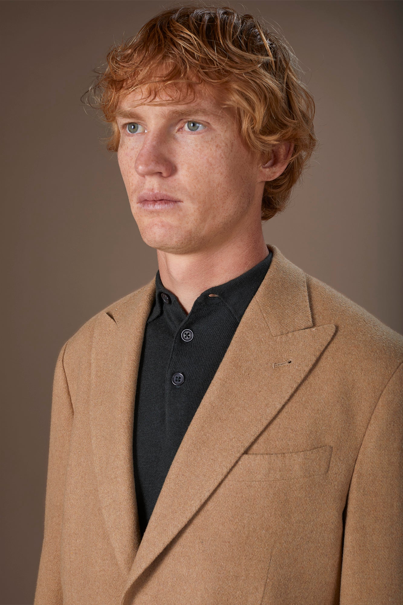 Men's single-breasted jacket in wool blend with herringbone pattern regular fit