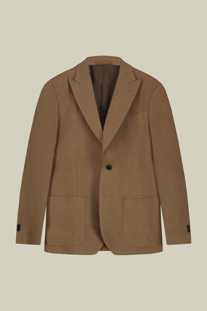 Men's single-breasted jacket in wool blend with herringbone pattern regular fit