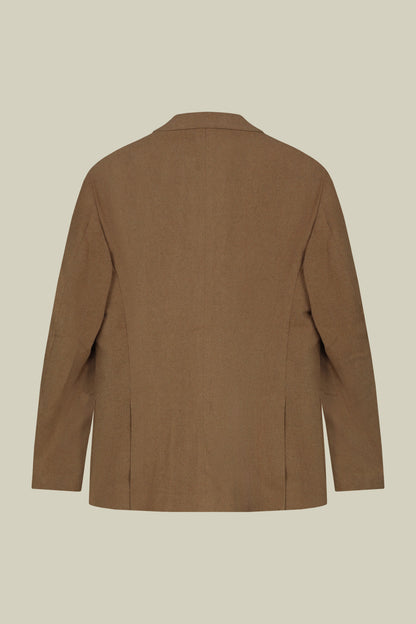 Men's single-breasted jacket in wool blend with herringbone pattern regular fit