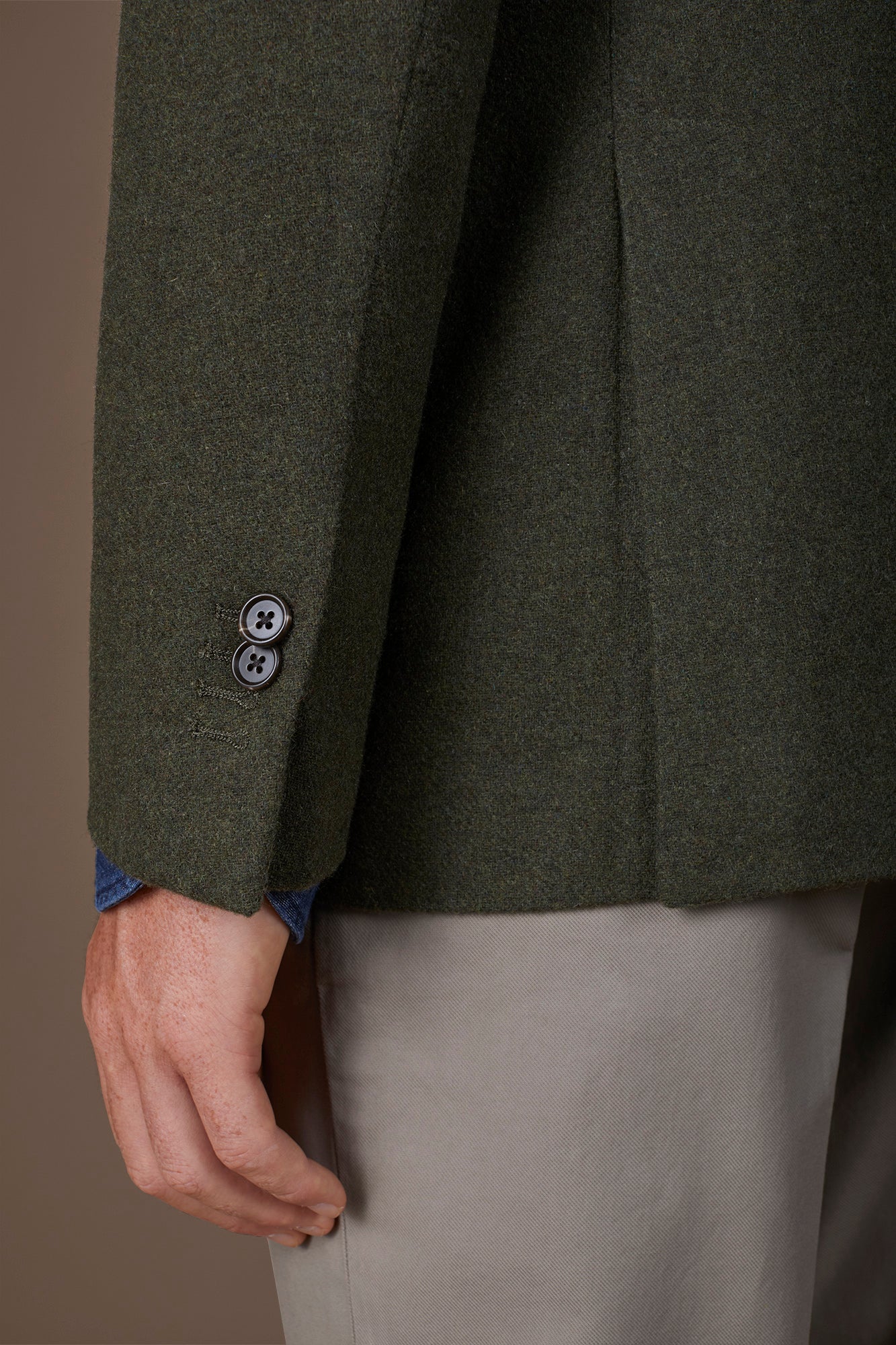Men's single-breasted jacket in wool blend with herringbone pattern regular fit