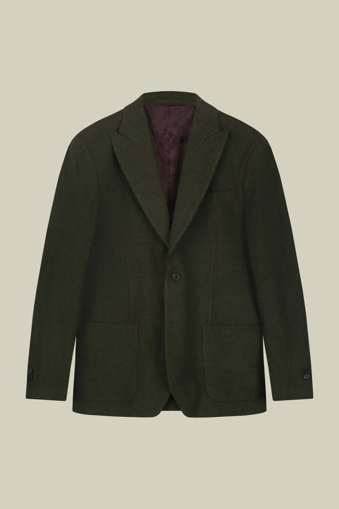 Men's single-breasted jacket in wool blend with herringbone pattern regular fit