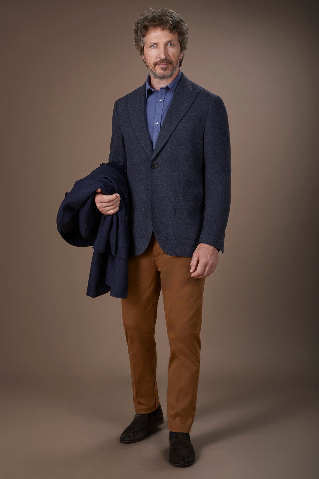Men's single-breasted jacket in wool blend with herringbone pattern regular fit
