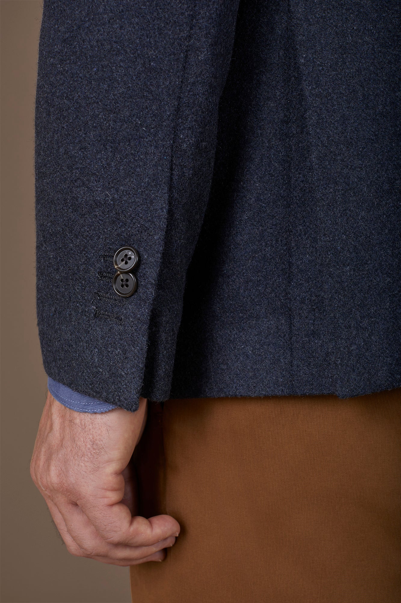 Men's single-breasted jacket in wool blend with herringbone pattern regular fit