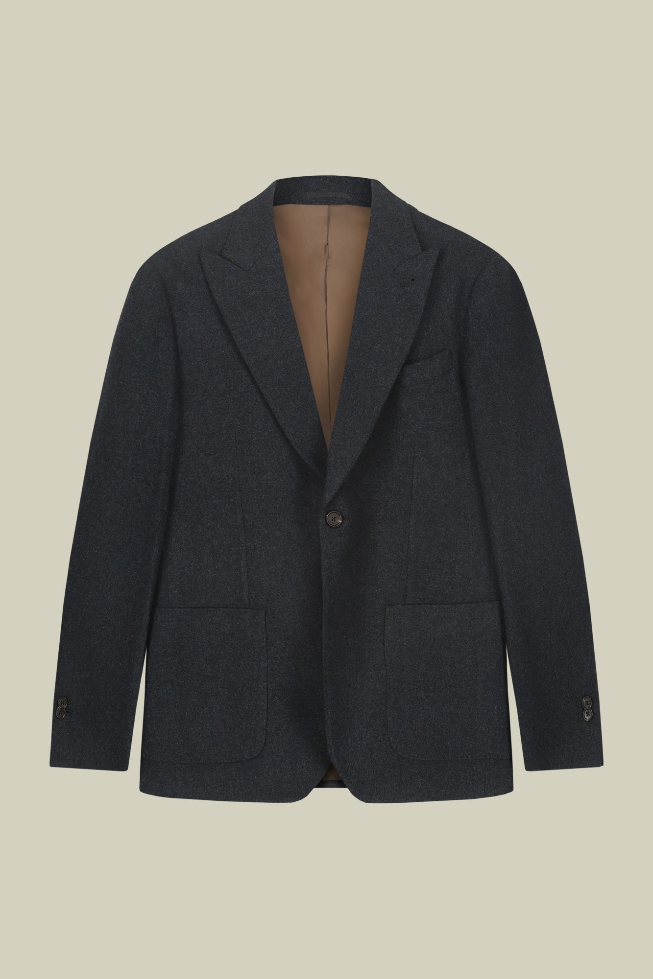 Men's single-breasted jacket in wool blend with herringbone pattern regular fit