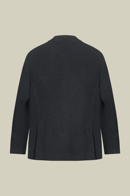 Men's single-breasted jacket in wool blend with herringbone pattern regular fit