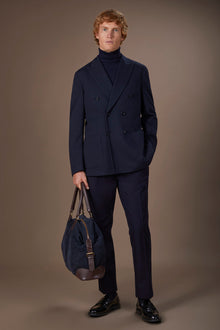 Men's double-breasted jacket in cavalry jersey fabric regular fit