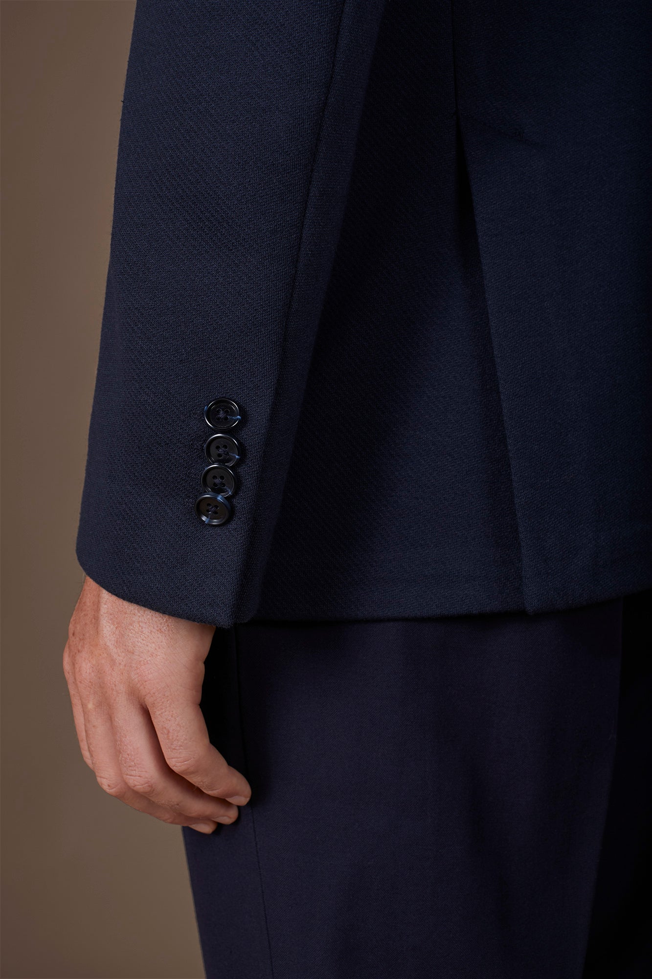 Men's double-breasted jacket in cavalry jersey fabric regular fit