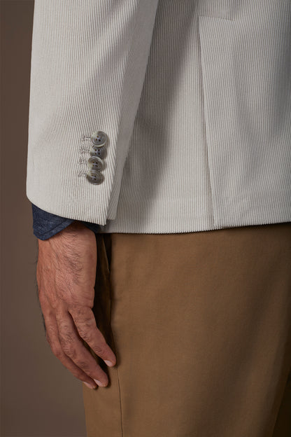 Men's double-breasted jacket in velvet-effect fabric regular fit