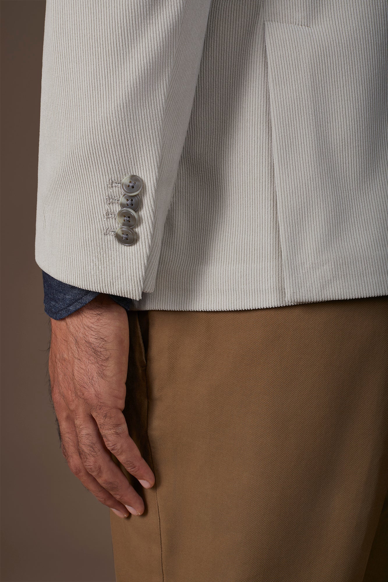 Men's double-breasted jacket in velvet-effect fabric regular fit