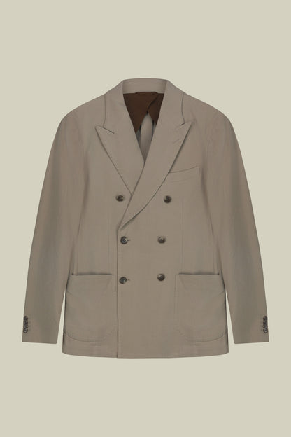 Men's double-breasted jacket in velvet-effect fabric regular fit