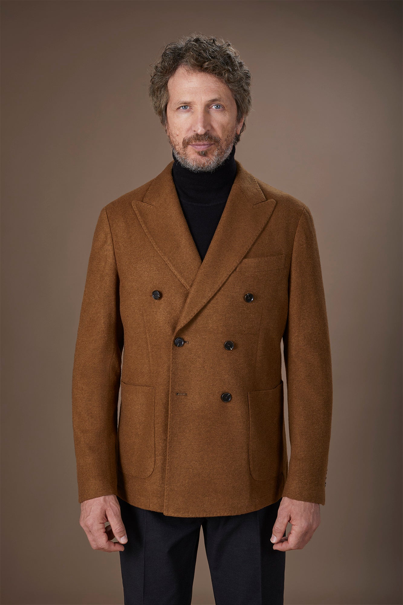 Men's double-breasted jacket in wool blend regular fit