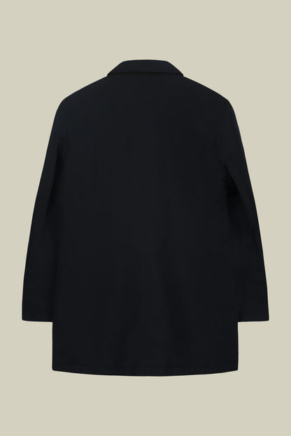 Men's regular fit reversible raincoat in a wool blend/technical fabric
