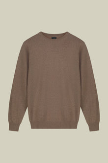 Men's regular fit crew neck jumper in wool and cotton