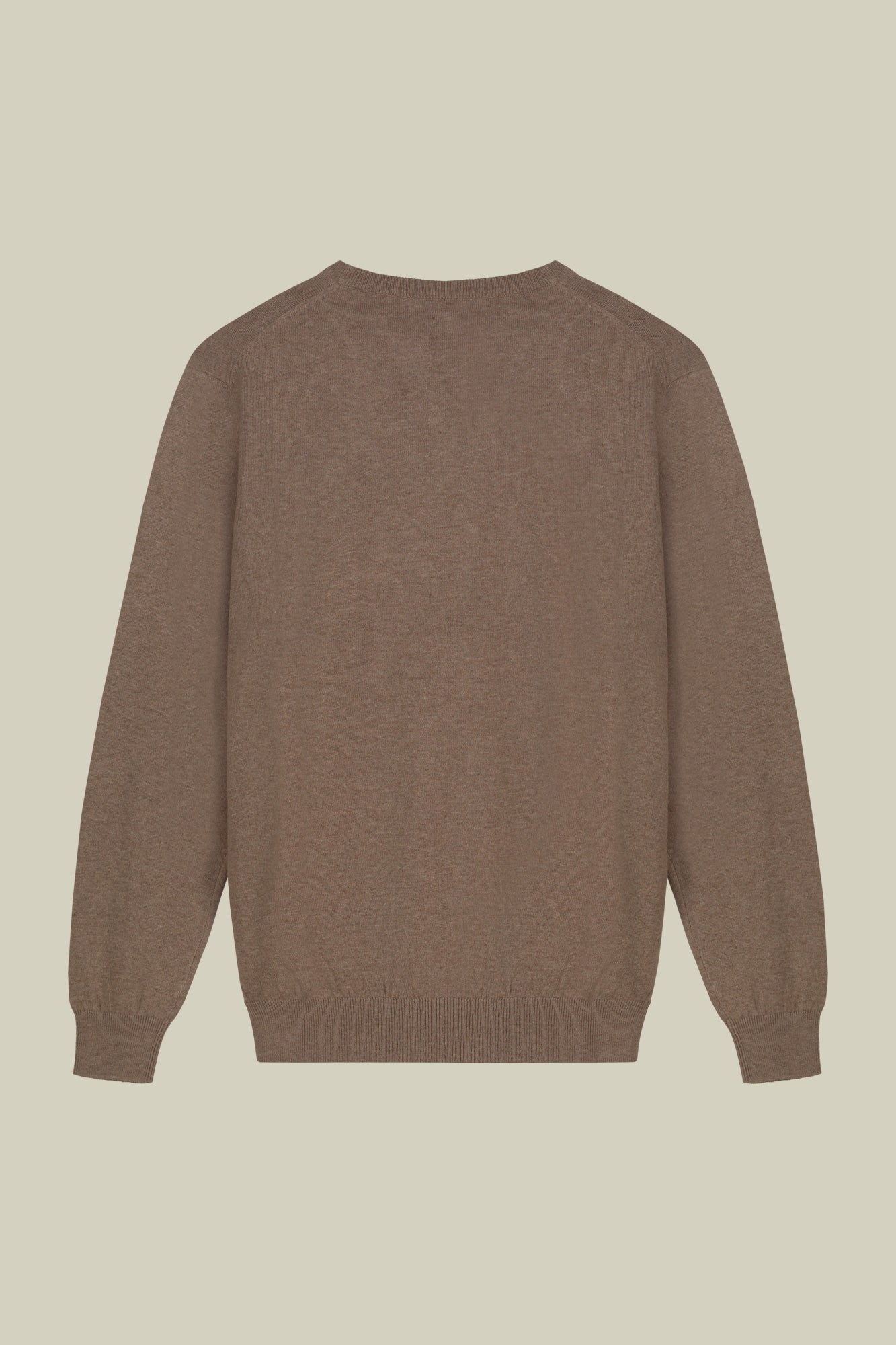 Men's regular fit crew neck jumper in wool and cotton
