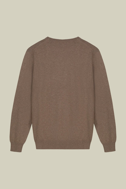 Men's regular fit crew neck jumper in wool and cotton