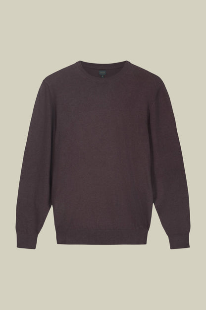 Men's regular fit crew neck jumper in wool and cotton