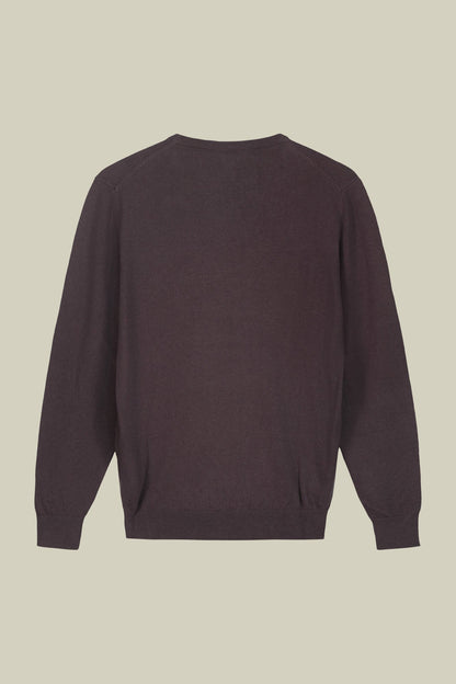 Men's regular fit crew neck jumper in wool and cotton
