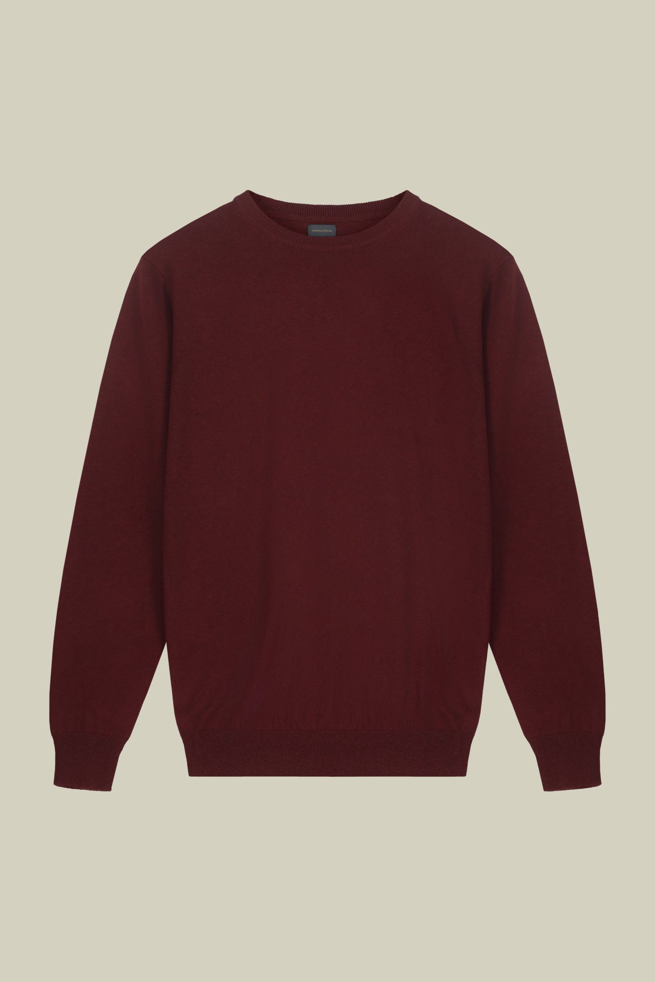 Men's regular fit crew neck jumper in wool and cotton