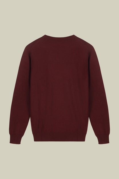 Men's regular fit crew neck jumper in wool and cotton