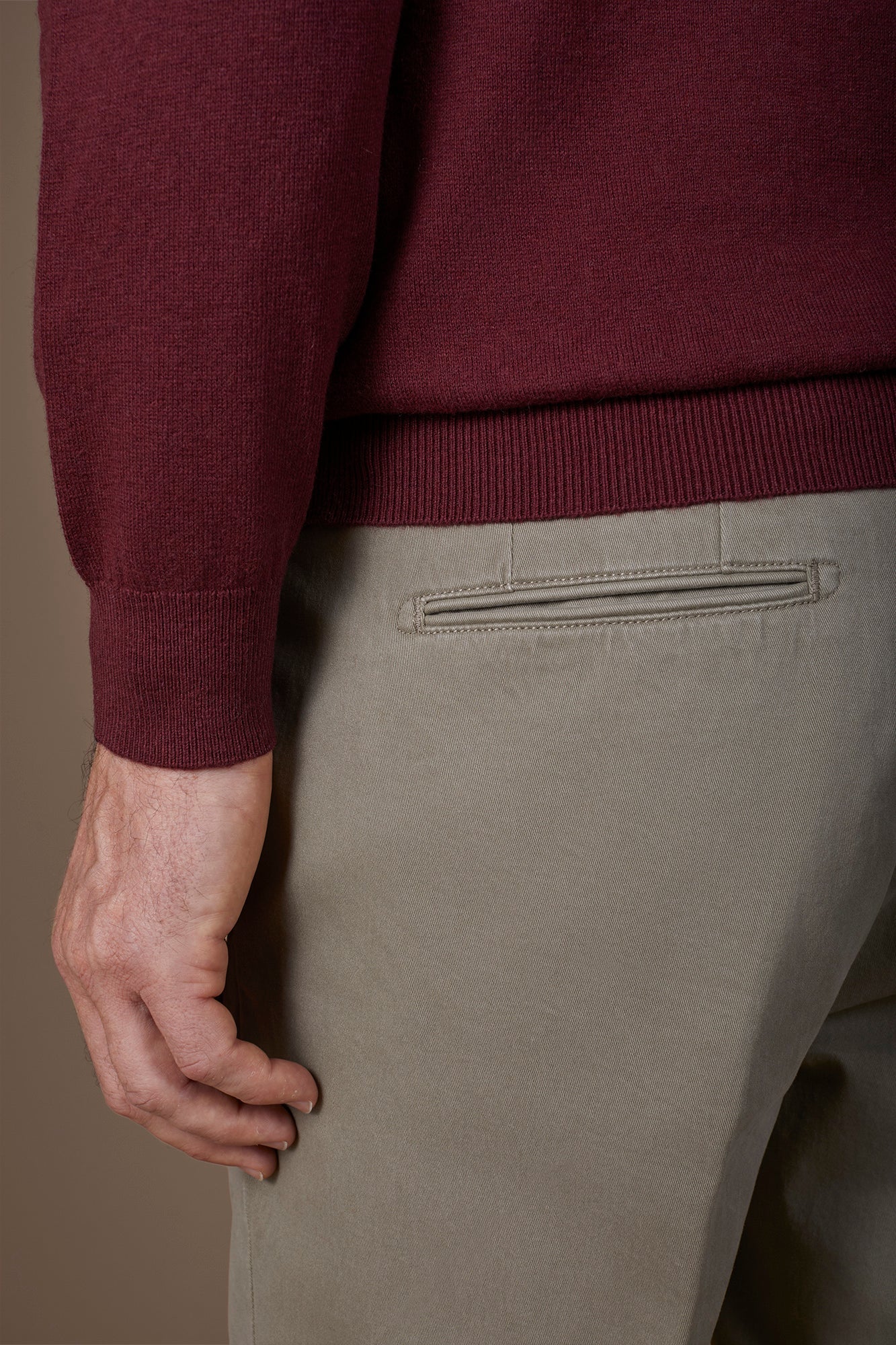 Men's regular fit crew neck jumper in wool and cotton