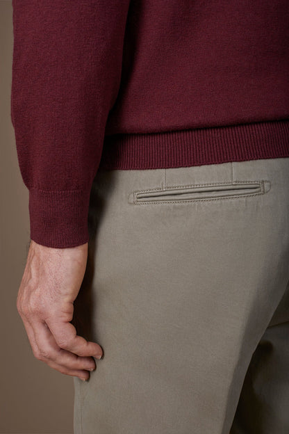 Men's regular fit crew neck jumper in wool and cotton