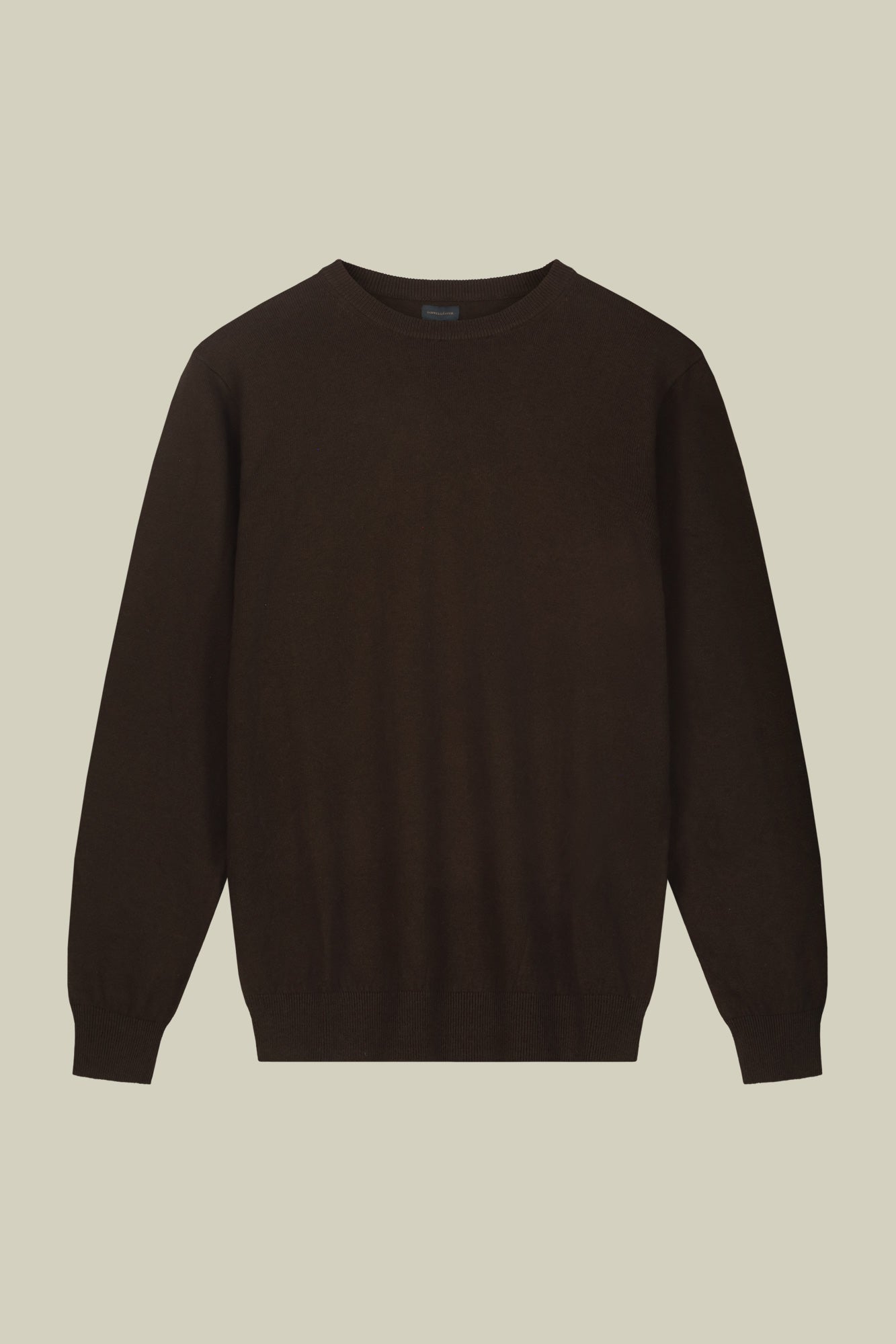 Men's regular fit crew neck jumper in wool and cotton