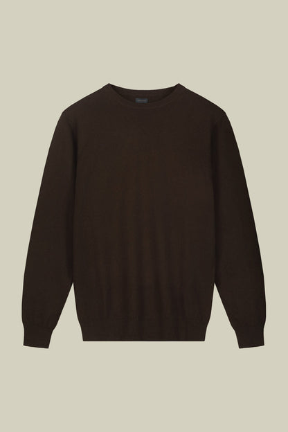 Men's regular fit crew neck jumper in wool and cotton