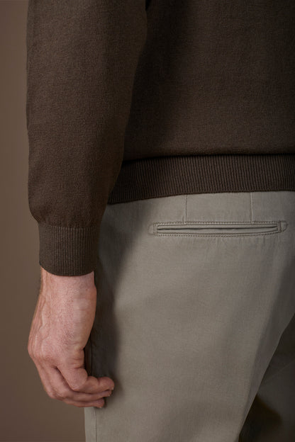 Men's regular fit crew neck jumper in wool and cotton