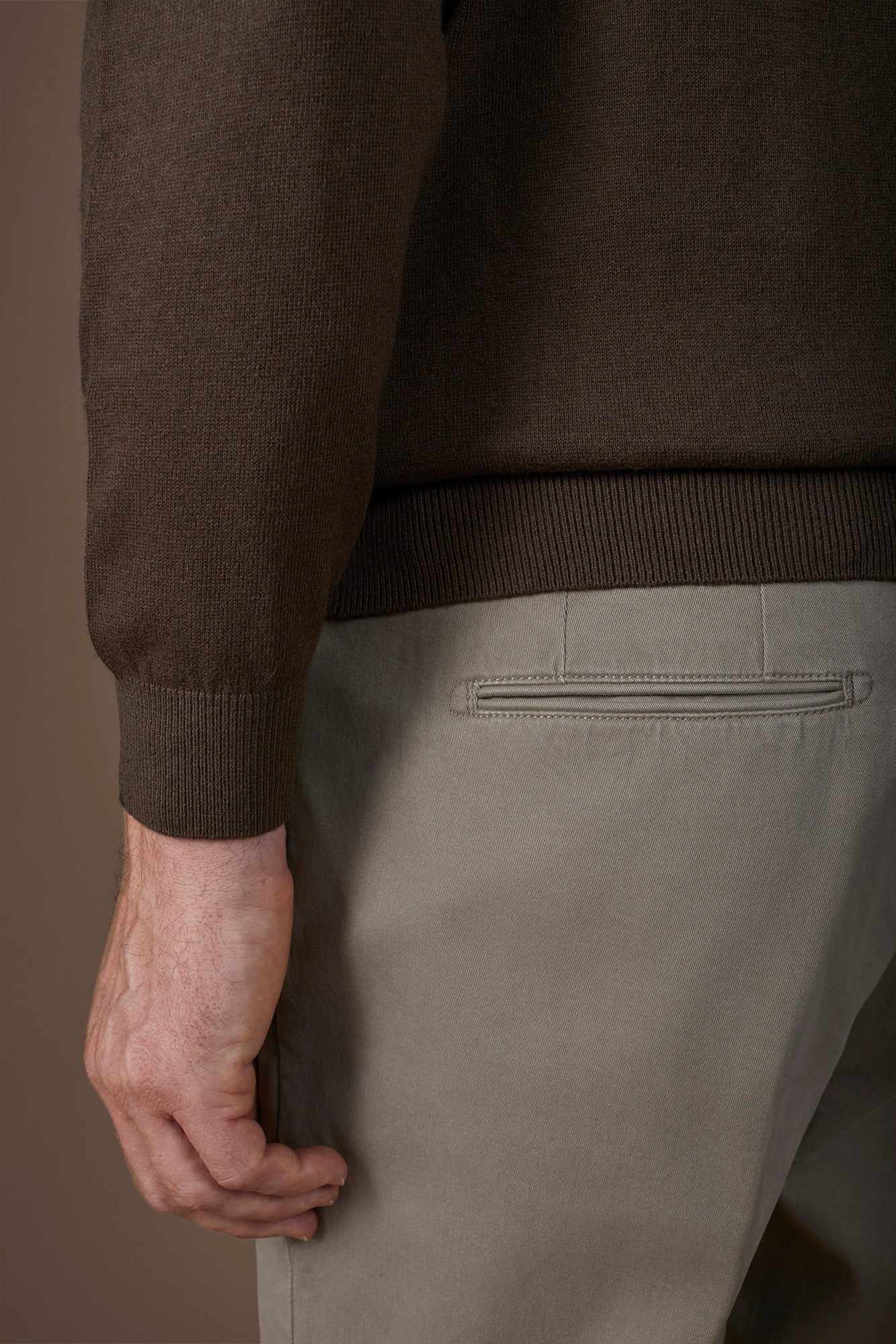 Men's regular fit crew neck jumper in wool and cotton