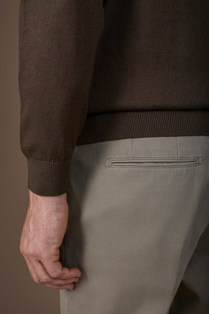 Men's regular fit crew neck jumper in wool and cotton